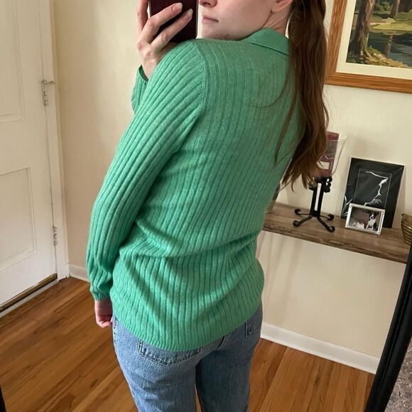 Bellerose Ribbed Pullover Sweater Green 8 - Picture 3 of 11
